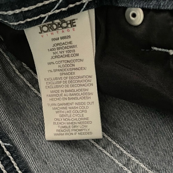 Jordache RINSE DIAGONAL LOGO PRINT VINTAGE CROP 26 straight leg fitted high rise - Picture 11 of 11